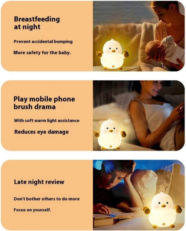Veilleuse Canard budiniao Silicone Rechargeable Lumière-8