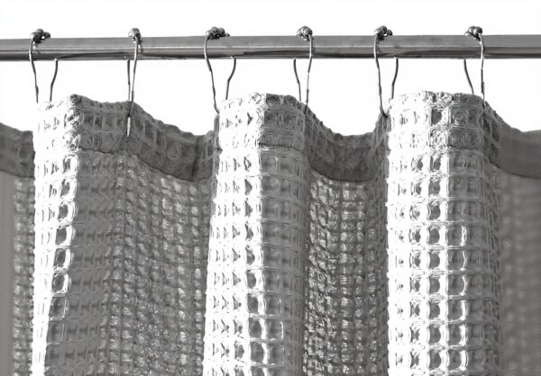 Rideau de douche Vera Wang gaufré gris lavable facile