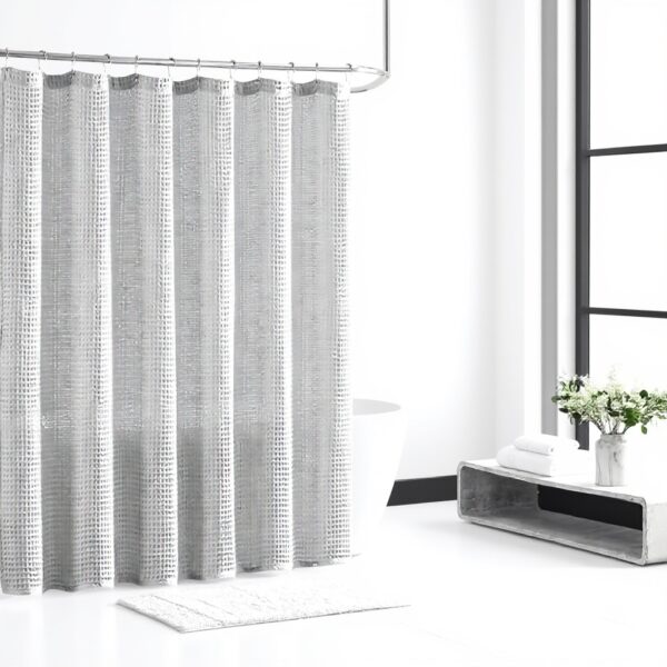 Rideau de douche Vera Wang gaufré gris lavable facile