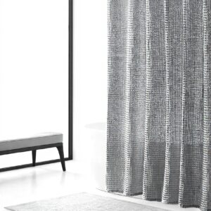 Rideau de douche Vera Wang gaufré gris lavable facile