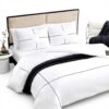 Parure de lit Vera Wang Coton Satin Zig Zag Blanc Noir