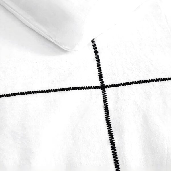 Parure de lit Vera Wang Coton Satin Zig Zag Blanc Noir