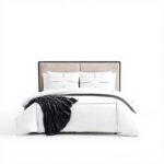 Parure de lit Vera Wang Coton Satin Zig Zag Blanc Noir
