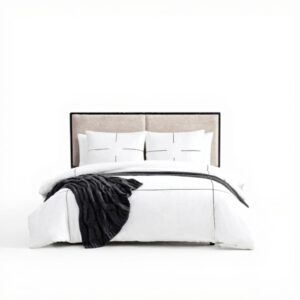 Parure de lit Vera Wang Coton Satin Zig Zag Blanc Noir