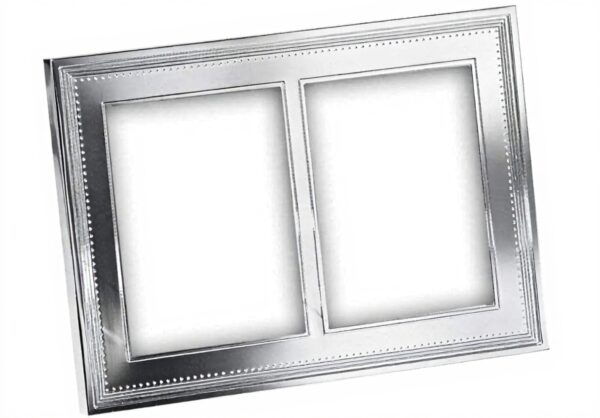 Cadre photo Vera Wang Wedgwood argent double passe-partout