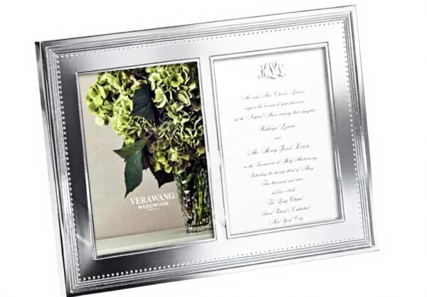 Cadre photo Vera Wang Wedgwood argent double passe-partout