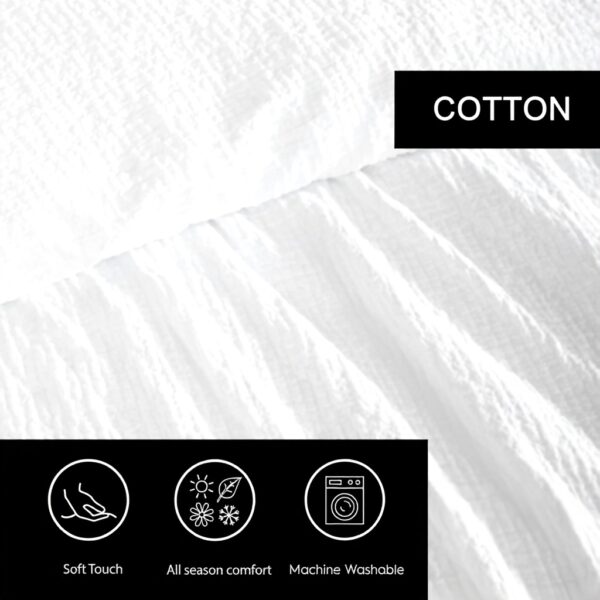 Parure de lit Vera Wang Coton Luxe Blanc Grand lit