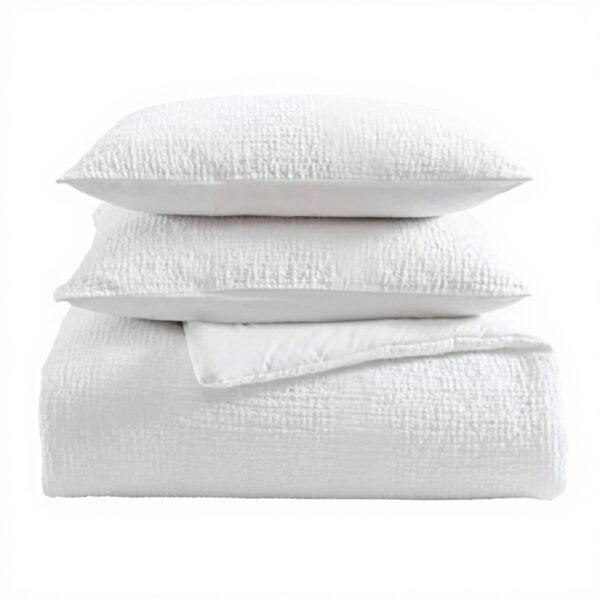 Parure de lit Vera Wang Coton Luxe Blanc Grand lit