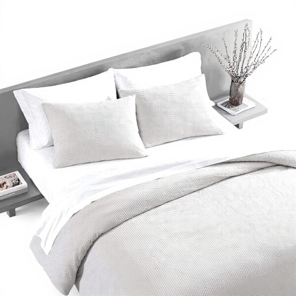 Parure de lit Vera Wang coton luxe gris clair de lune grand