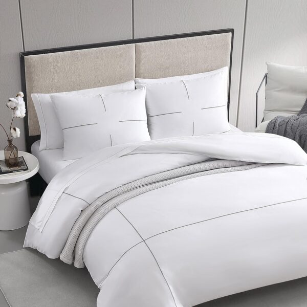 Parure de lit King Size Vera Wang Coton réversible Zigzag-2