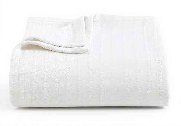 Vera Wang Couverture coton poids moyen blanc côtelé literie