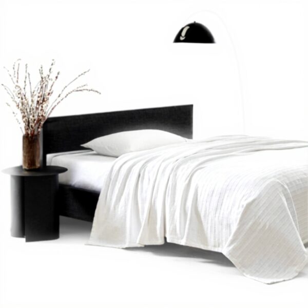 Vera Wang Couverture coton poids moyen blanc côtelé literie