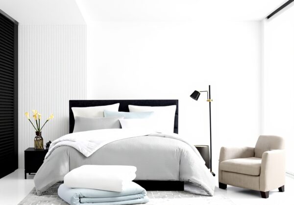 Housse de couette Vera Wang King Coton Respirant Blanc