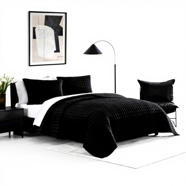 Parure de lit King Size Velours Vera Wang Noir Diamant