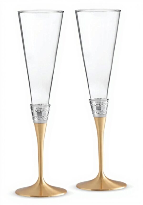 Flûtes à champagne Vera Wang doré collection Love Knots